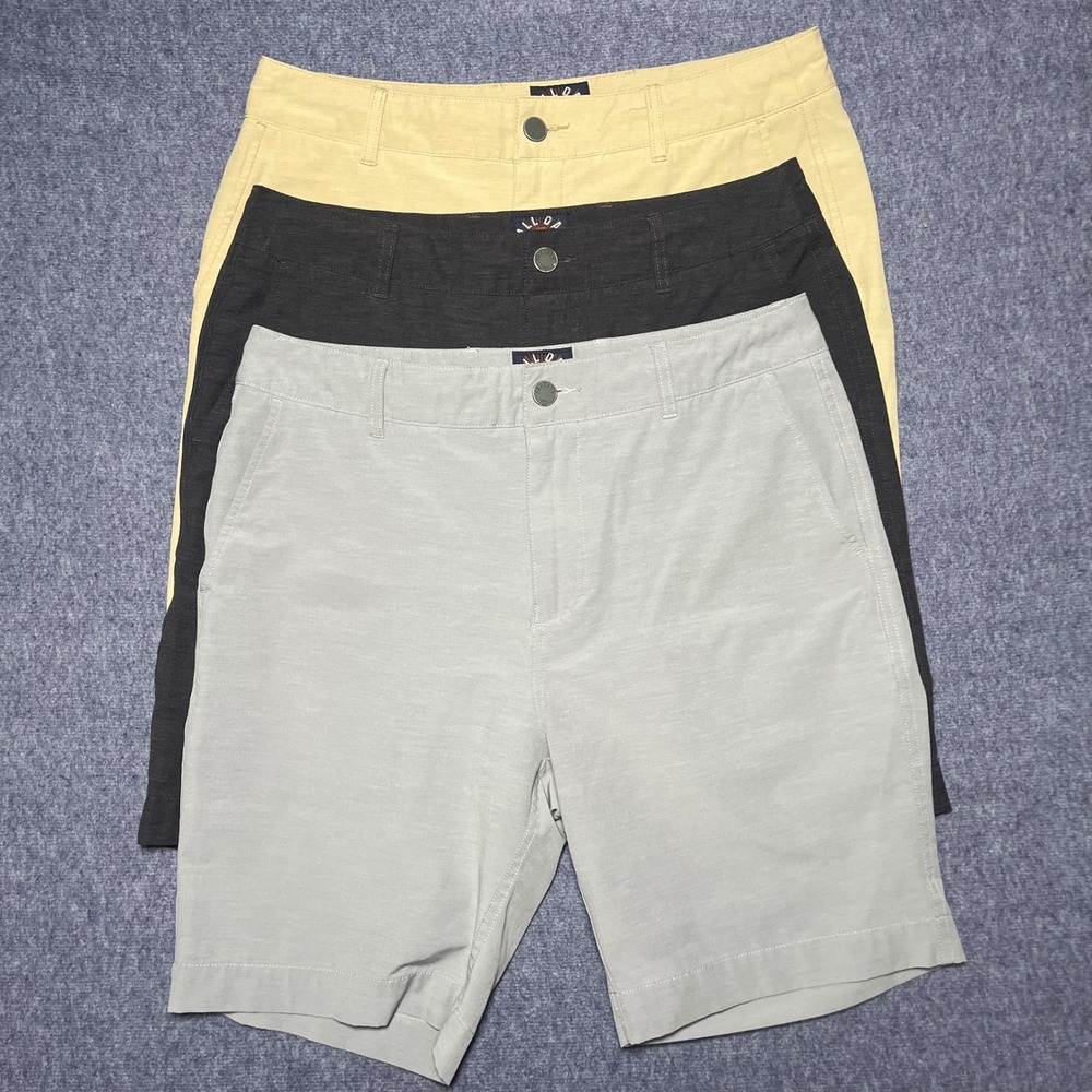 Lot of 3 Faherty All Day Shorts Mens 31 Hybrid Khaki Gray Charcoal Stretch 9in